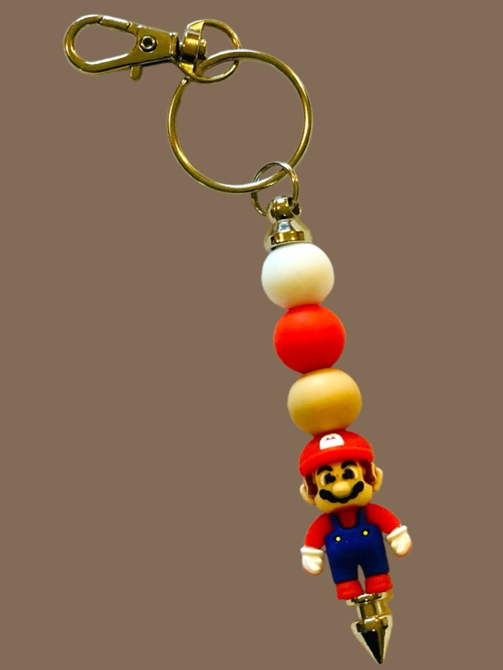 Superhero-Inspired Red & Blue Mario Keychain or back pack Handmade
